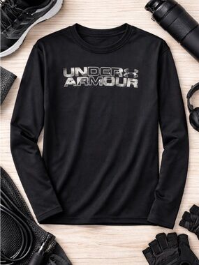 Under Armour Black Long-Sleeve Performance Logo Tee